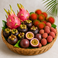 Shams Fresh Exotic Fruit Kit with dragon fruit, mangosteen, rambutan, passion fruit and lychee